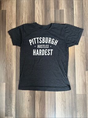 Pittsburgh Hustles Hardest Mens Graphic Tee - gray